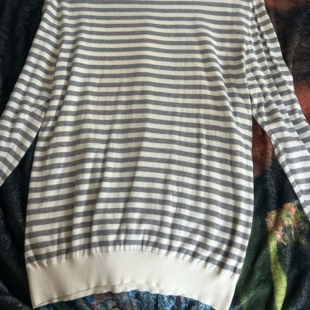 Striped Gray and White Sweater
